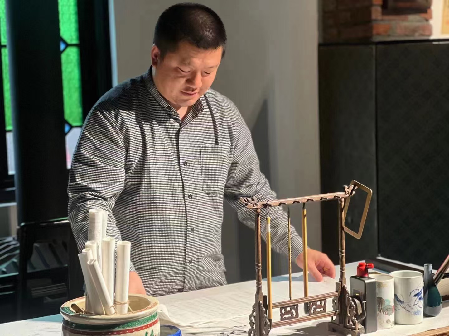 滇茶堂主理人李敏茶事工作照